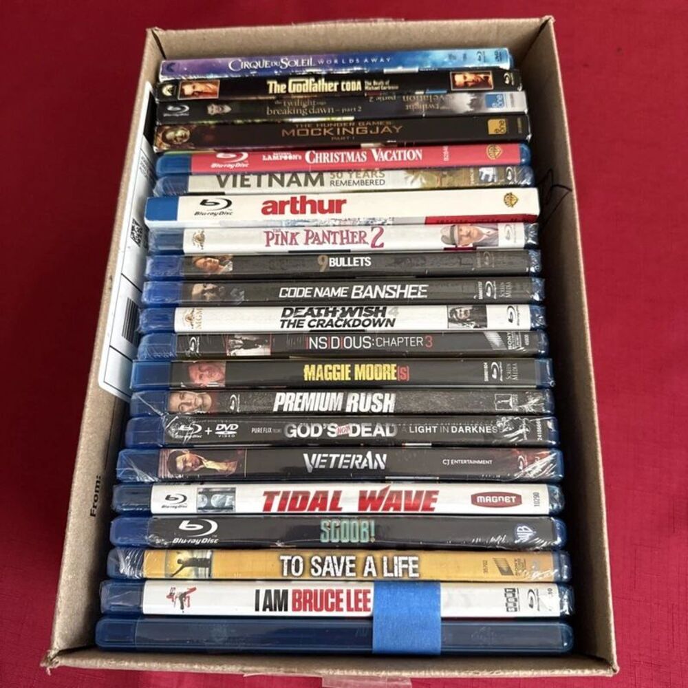 20 Blu-ray Movie Bundle – 16 Sealed, 5 Slipcovers – Mixed Films